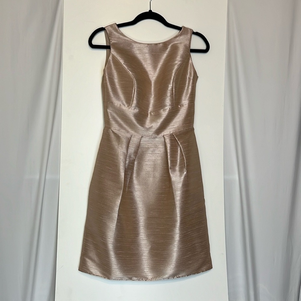 Alfred Sung Pearl Pink beautiful dress. Bow detail on the back. Small arms holes